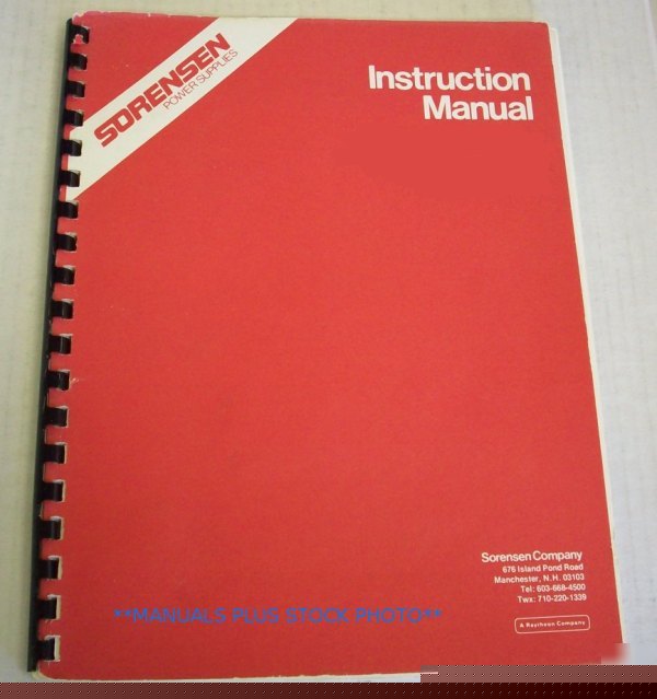 Sorensen dcs series op/service manual - $5 shipping 