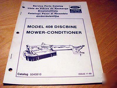 New holland 408 discbine mower cond parts manual nh hay