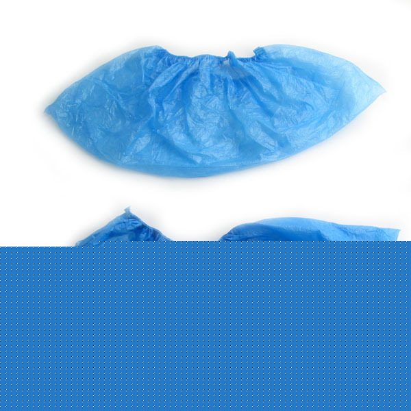 Blue plastic disposable shoe covers overshoes X50 pairs