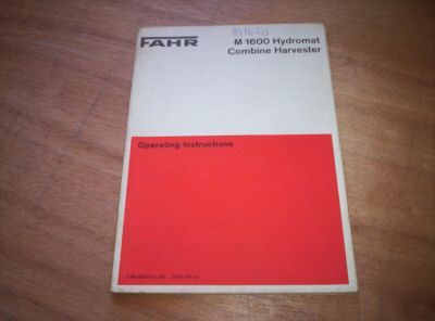 Deutz-fahr M1600 series combine operators manual