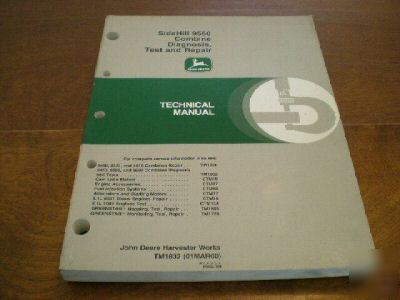 John deere sidehill 9550 combine technical manual