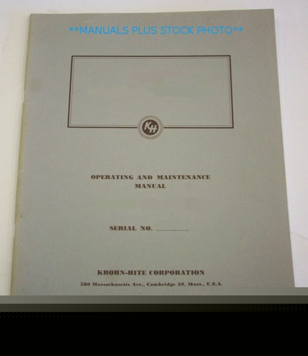 Krohn-hite 4200R op/service manual - $5 shipping 