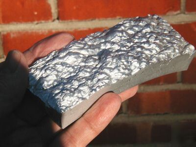 Ultrapure aluminum sample 99.9996% big 224 gms. 