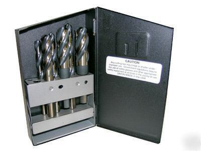Core drill set, 4 core drills & 4 pilot drills w/ case