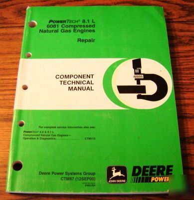 John deere tractor 6081 engine technical shop manual jd