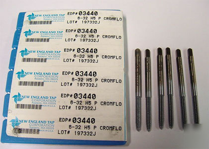 New 6 pc 6-32 H5 plug cromflo new england tap