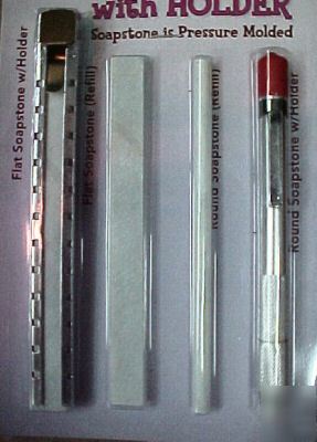 Round & flat soapstone holders marking set w/refills