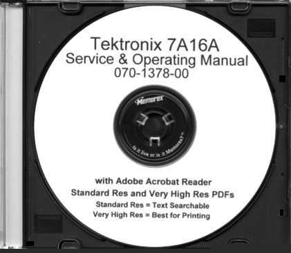 Tek 7A16A svc/ops manual 2 res text searchable + extras