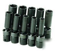 10PC 3/8IN. dr. metric deep swivel impact socket set-sk