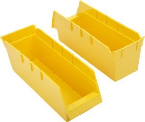 24 bin parts organizer storage rack w/ plastic bins