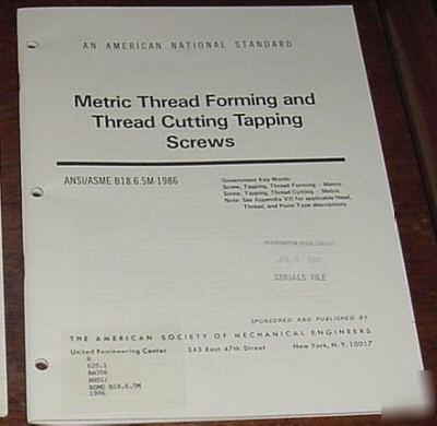 Ansi/asme standard metric thread forming & ... screws 
