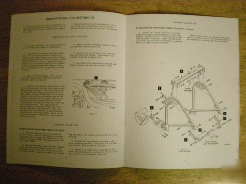 Farmall international cub tractor wagner loader manual