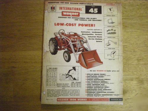 Farmall international cub tractor wagner loader manual