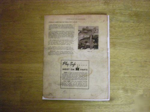Farmall international cub tractor wagner loader manual
