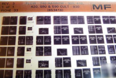 Massey ferguson plow harrow cult parts book microfiche