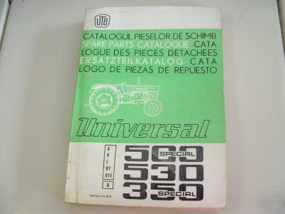 Parts catalogue, universal 500, 530, 350 tractors