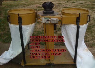 Powermatic 75 central dust collector 3 ph 3 hp air pur.