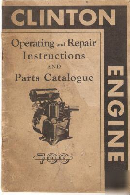 Vintage clinton engine instruction & parts manual rare 