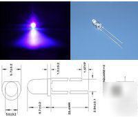 5 x 5MM uv led led's 2000+ mcd output uk seller