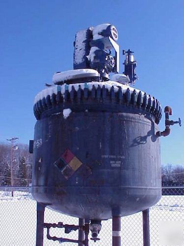 500 gallon pfaudler glass lined reactor, 60