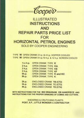 Cooper engines instructions and parts lists