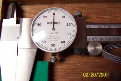 Dial caliper MITUTOYO12â€ with wooden case used