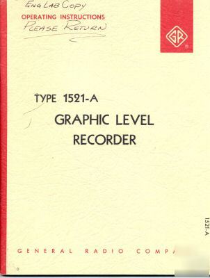 General radio 1521A 1521-a operating instruction