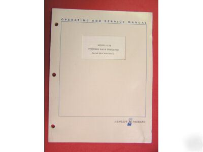 Hp 415A standing wave indicator op/svc manual
