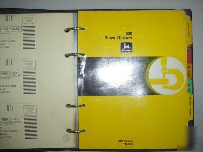 John deere 320 322 359 snow blower thrower tech manual