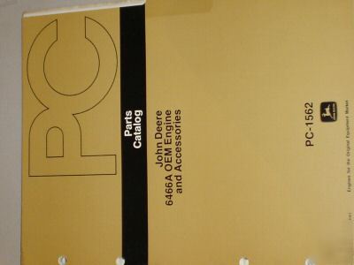 John deere 6466A oem engine & accessories parts manual