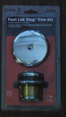 Keeney foot lok stop trim kit - polished chrome