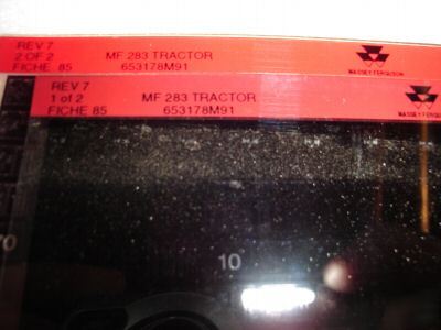 Massey ferguson mf 283 tractor parts catalog microfiche