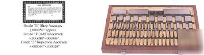 New square gage block set w. certs 81 pc grade 3 - 