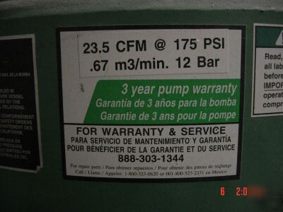 Speedaire 7.5 hp 2 stage air compressor 2004 used