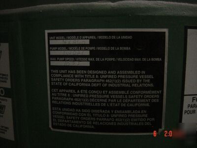 Speedaire 7.5 hp 2 stage air compressor 2004 used