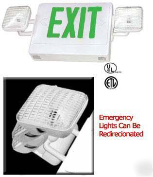 Led combo green exit & emergency light sign