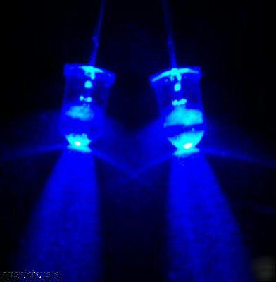 Lot of 100X ultra bright blue leds, 5MM dia. 4000MCD