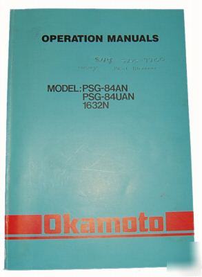 Okamoto precision surface grinder operation manual