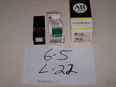 1 allen bradley small squre flush head green pushbutton