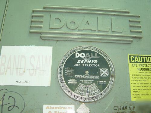 Doall vertical band saw 3/4