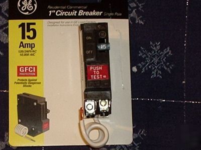 Ge 1 inch 15 amp THQL1115GFP gfi gfic circuit breaker 