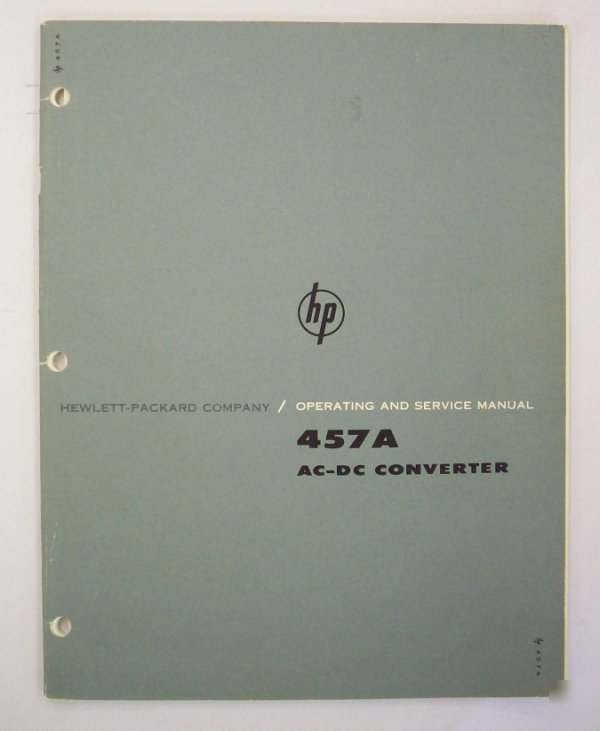 Hp / agilent 457A op/service manual - $5 shipping 