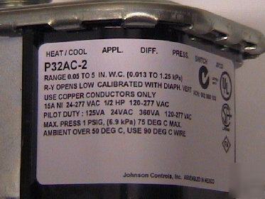 Johnson controls P32AC-2C sensitive diff pres ctl