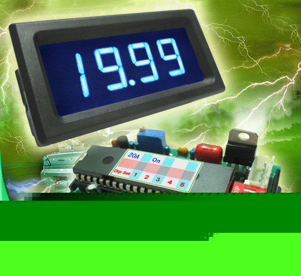 New 20A dc blue led digital panel amp current meter