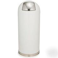 Powder coated steel waste container