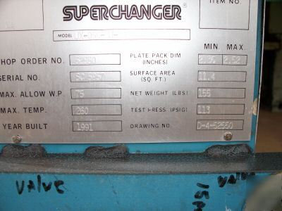 Superchanger heat exchanger plate type s/s ux-056-uj-20