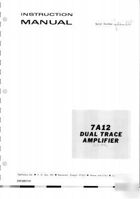 Tek tektronix 7A12 amplifier operation & service manual