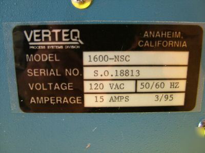 Verteq srd controller 1600-nsc 1071233-503