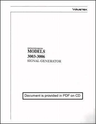 Wavetek 3003 3004 3005 3006 service and op manual