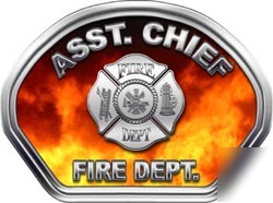 Fire helmet face decal 49 reflective asst. chief fire